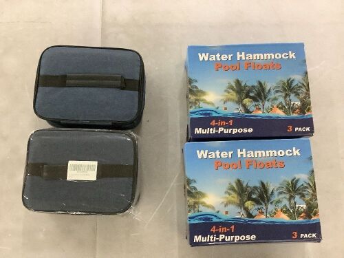 Lot of (2) Water Hammock Pool Floats & (2) Lunch Box  - Lot 559