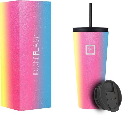 Lot of (3) IRON °FLASK Classic Tumbler 32oz, Rainbow & (3) IRON °FLASK Rover Tumbler 32oz, Pearl - Lot 281