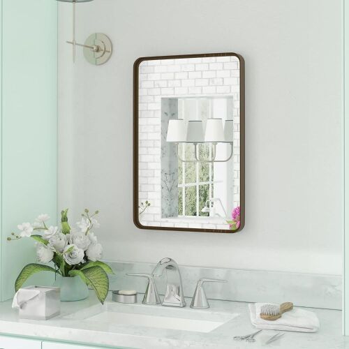  HBCY Creations 20x30 Inch Rectangle Bronze Mirror  - Lot 197