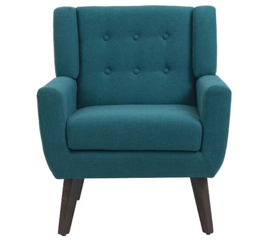 Light Blue Linen Arm Chair   - Lot 23