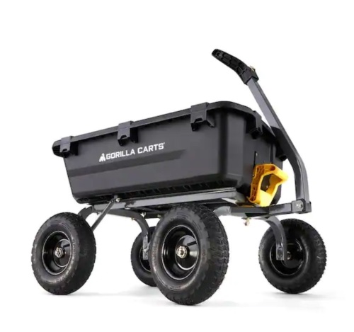 GORILLA CARTS 7 cu. ft. Poly Bed Dumping Garden Cart, 1200 lbs. Capacity, Pull/Tow Handle Design - Lot 25