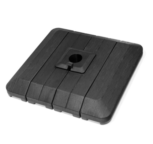 4-Piece 220 lbs. HDPE Square Shaped Patio Umbrella Base in Black  - Lot 202