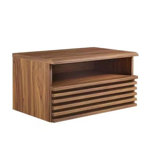 Modway Render Wall-Mount Nightstand in Walnut  - Lot 177