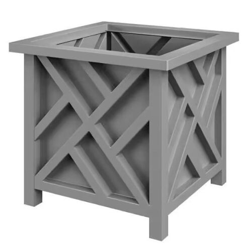 Pure Garden Polypropylene Garden Planter Box Gray, 15.5 in. L x 15.5 in. W x 16.5 in. H - Lot 182