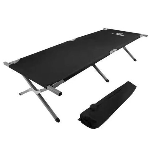 Portable Twin Folding Cot with Steel Frame and Storage Pocket - Lot 105