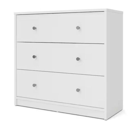 Portland 3-Drawer White Chest of Drawers - Light Damage - Lot 107