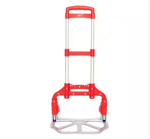 165 lbs. Capacity Aluminium Folding Dolly Push Hand Truck in Red - Lot 171