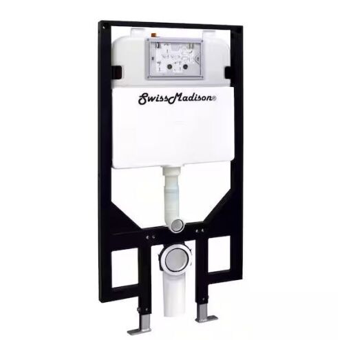 Swiss Madison Concealed In-Wall Toilet Carrier System 2 in. x 4 in. for Wall-Hung 1.28 GPF Dual Flush Toilet Tank Only in Black - Lot 65