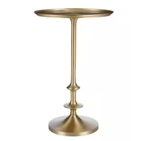 Bellkirk Round Gold Metal Accent Table (14.5 in. W x 22.25 in. H) - Lot 485