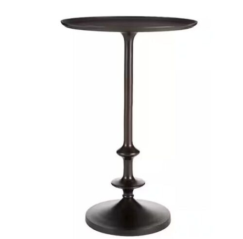 Bellkirk Round Dark Bronze Metal Accent Table (14.5 in. W x 22.25 in. H) - Lot 486
