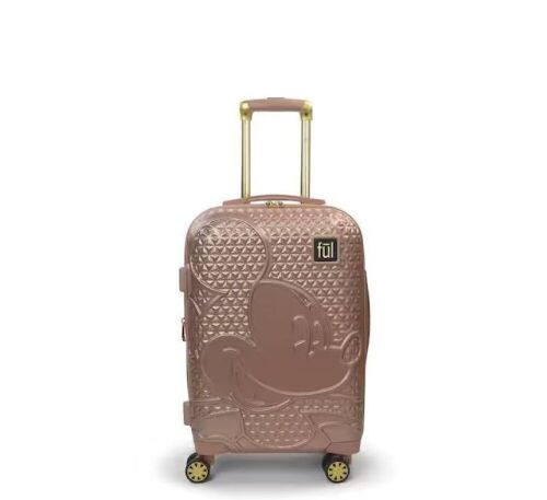 Disney Textured Mickey Mouse 21 in. Rose Gold Hard-Sided Rolling Luggage - Lot 654