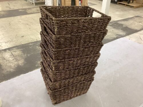 Lot of (7) Wicker Storage Baskets - Lot 257