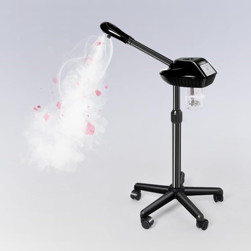 Facial Steamer, Face Steamer on on Wheels with More Steam, Adjustable Height for Face Steamer Suitable for Personal Home and Professional Personal Care Places，Moisturizing and Hydrating. - Lot 2755