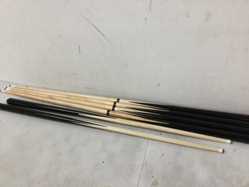 Set of 6 Small Pool Sticks - Lot 2794