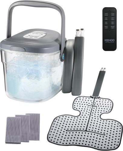 Cold Therapy System, Transparent Double-Walled Insulation, Wireless Remote, Programable Ice Therapy Machine for Knee After Surgery, Universal Pad for Knee, Ankle, Cervical, Back, Leg and Hip - Lot 3254