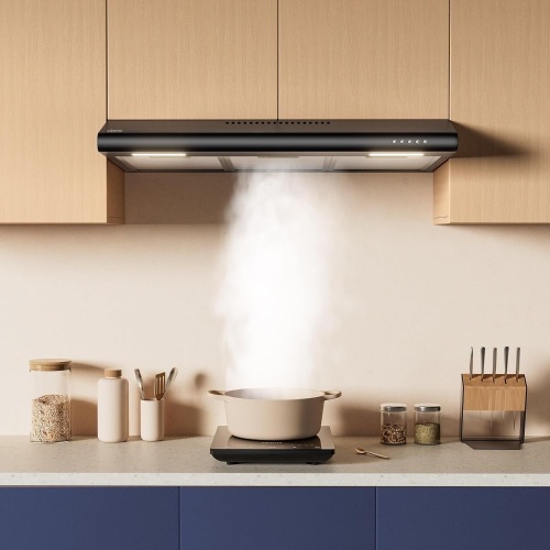 CIARRA Black Range Hood 30 inch Under Cabinet Ductless Range Hood Vent for Kitchen with Anti-fingerprint Design, 3 Speed Exhaust Fan - Lot 3275