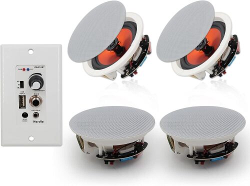 Herdio 6.5" Bluetooth in Wall in Ceiling Speakers 600W 2-Way Flush Mount Speakers System - Lot 3400
