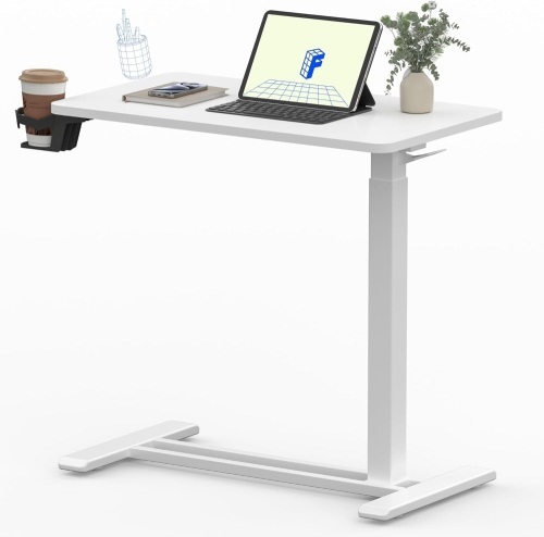 FLEXISPOT Mobile Standing Desk with Wheels Pneumatic Laptop Desk Rolling Computer - Lot 3277