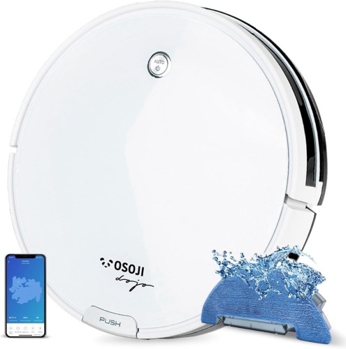 Robot Vacuum and Mop Combo with Japanese Motor, Ultra Silent Suction, HEPA Filter, Smart WiFi Connection, and 3-in-1 Cleaning for Hard Floors & Pet Hair - Lot 3294