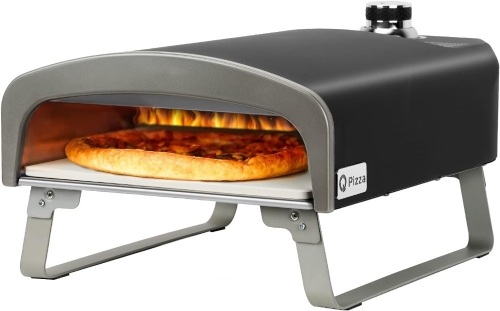 Q Pizza Outdoor Pizza Oven, Portable Gas Pizza Oven with 13x13in Pizza Stone for Outside Cooking, Backyard Pizza Maker, Pizza Accessory Ideal for Outdoor Kitchen and Party, Great Gift - Lot 3300