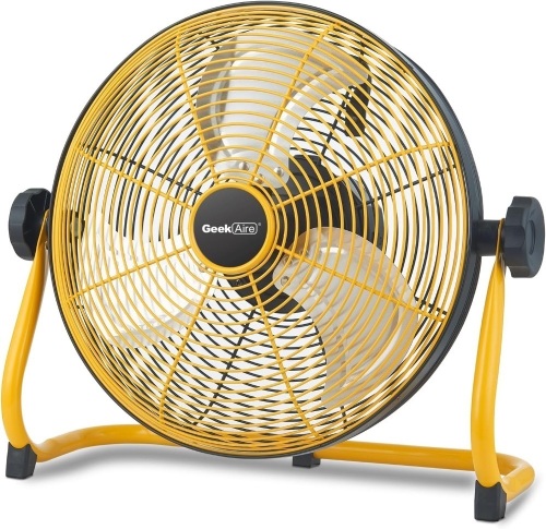 Geek Aire 12" Portable Battery Operated Fan with Metal Blade, 360 Vertical Tilt, 20h Run Time Cordless Fan for Camping Travel Tent Hurricane Home - Lot 3301