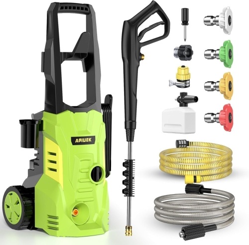 Electric High Pressure Washer - Duede Portable Power Washer with Upgraded Soap Tank, 4 Pressure Tips, 6.6 FT Inlet & 23 FT Water Outlet Hose, 3800PSI & 2.4GPM, Patios/Cars/Driveways/Fences Washing - Lot 3307
