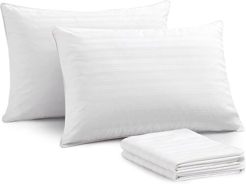 puredown Goose Feather Down Bed Pillows, Standard/Queen (Pack of 2) - Lot 3416