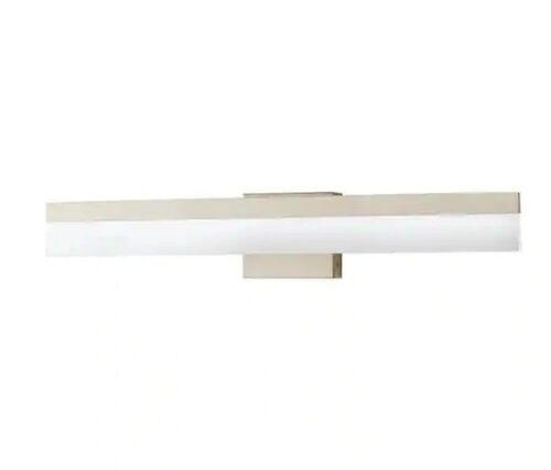 Hampton Bay Eldridge 24 in. 1-Light Brushed Nickel LED Bathroom Vanity Light Bar  - Lot 126