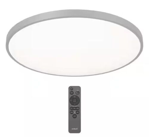 Artika Europa 21 in. 1-Light Modern Silver Integrated LED 3 CCT Flush Mount Ceiling Light Fixture - Lot 127