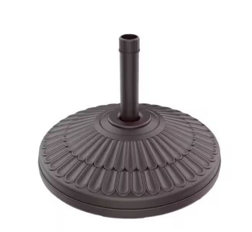 PASAMIC 80 lbs. HDPE Round Patio Umbrella Base Free Standing Heavy Duty Base Water and Sand in Dark Brown - Lot 144