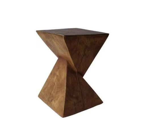 Lot of (2) Noble House Atlas Natural Brown Lightweight Concrete Outdoor Patio Accent Table - Lot 148