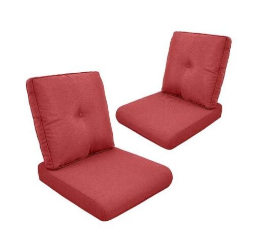 4-Piece CushionGuard Outdoor Lounge Chair Deep Seat Replacement Cushion Set in Red, 22 in. x 24 in. - Lot 158