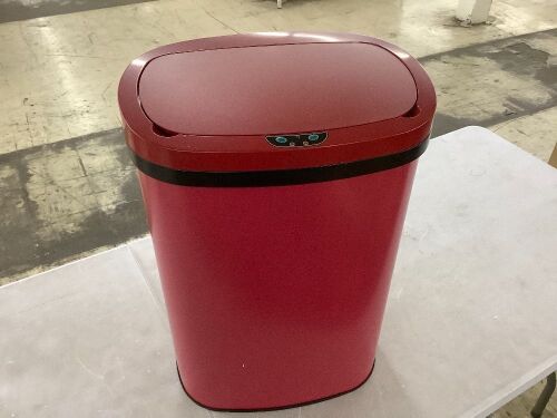 13 Gal. Red Metal Household Trash Can Motion Sensor Lid - Lot 241