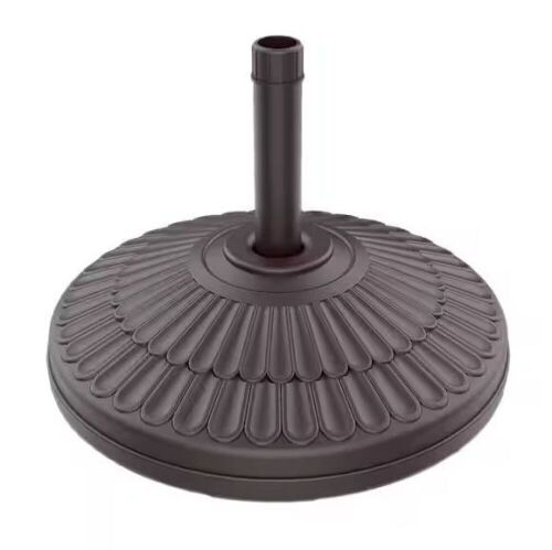 80 lbs. HDPE Round Patio Umbrella Base Free Standing Heavy Duty Base Water and Sand in Dark Brown - Lot 243