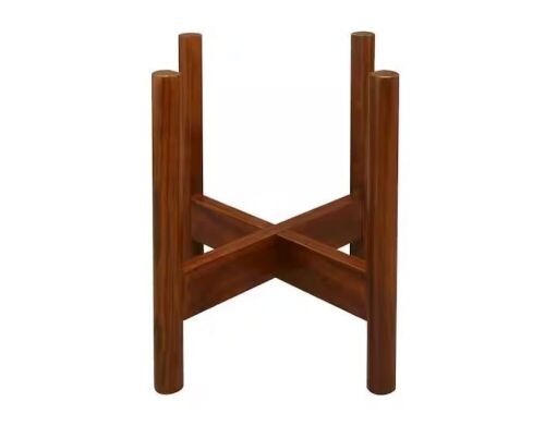 Lot of (2) Mid-Century Antique Mahogany Modern Wood Plant Display Stand, Fits Up to 12 in. - Lot 341