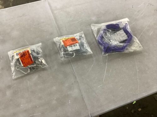 Lot of (2) Stainless Steel Triangle Sun Shade Hardware Kit & (1) Plastic Playset Safety Handles, Set of 2 - Lot 354