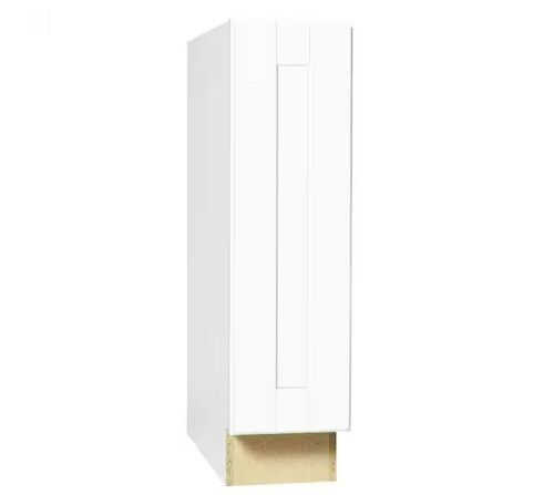 Hampton Bay Shaker 9 in. W x 24 in. D x 34.5 in. H Assembled Base Kitchen Cabinet in Satin White - Lot 443