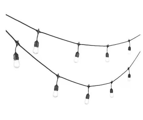 Hampton Bay 24-Light 48 ft. Indoor/Outdoor String Light with S14 Single Filament LED Bulbs  - Lot 540