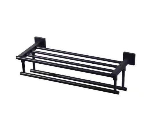 20 in. Stainless Steels Single Towel Holders Wall Mounted Towel Rack in Matte Black  - Lot 851