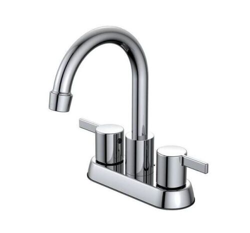 Garrick 4 in. Centerset 2-Handle High-Arc Bathroom Faucet w/Drain Kit Included  - Lot 858