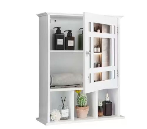 White Surface Mount Medicine Cabinet with Mirror, 19 in. W x 23.5 in. H   - Lot 436