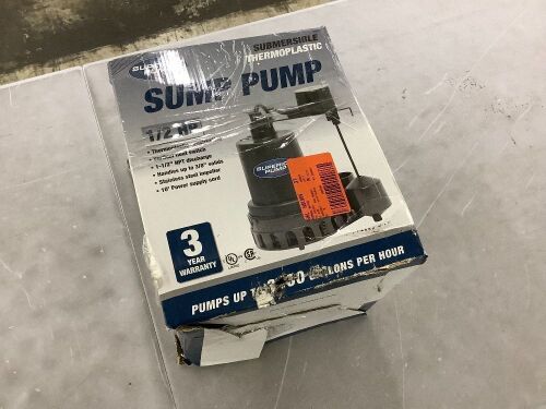 Superior Pump 1/2 HP Submersible Thermoplastic Sump Pump - Lot 626