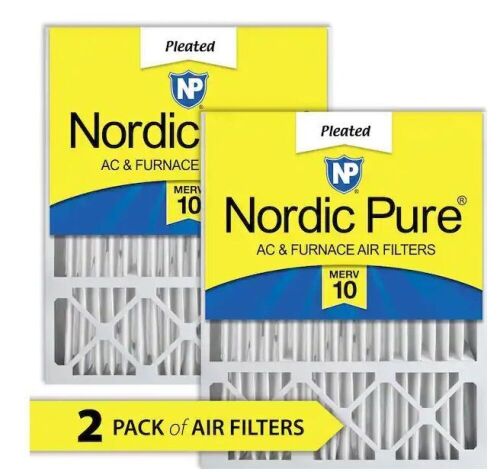 Nordic Pure 16 in. x 25 in. x 5 in. Honeywell/Lennox Replacement Furnace Air Filter MERV 10, 2 Pack  - Lot 738