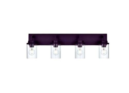 31 in. W 4-Light Vanity Light Fixtures Wall Sconces with Clear Glass Shade - Lot 239