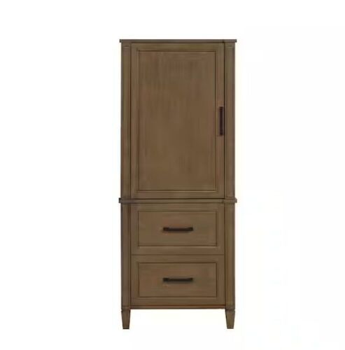 Home Decorators Collection Caville 24 in. W x 16 in. D x 60 in. H Almond Latte Freestanding Linen Cabinet - Lot 22