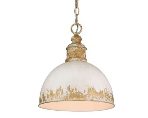 Golden Lighting Alison 1-Light Vintage Gold Medium Pendant with Metal Shade - Lot 724