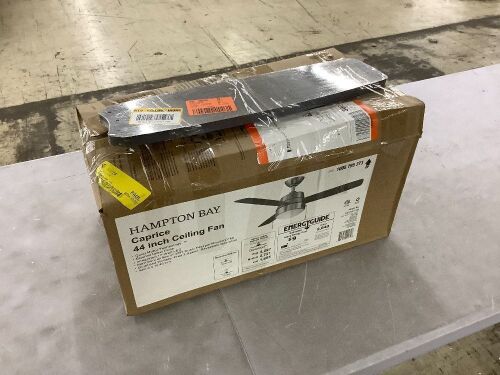 Hampton Bay Caprice 44 in. Integrated LED Indoor Brushed Nickel Ceiling Fan with Light Kit - Lot 725