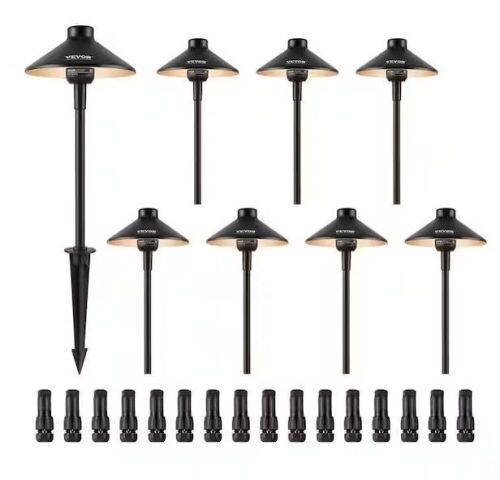 VEVOR 8PCS Low Voltage Black LED Waterproof Landscape Path Lights 3W 210LM  - Lot 733