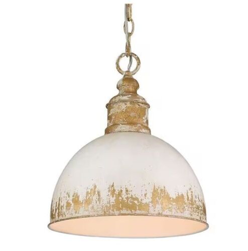 Golden Lighting Alison 1-Light Vintage Gold Medium Pendant with Metal Shade - Lot 427