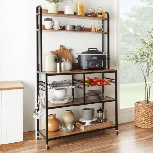 Counter-Height Baker's Rack w/ Locking Wheels, Adjustable Feet - 67in - Lot 168